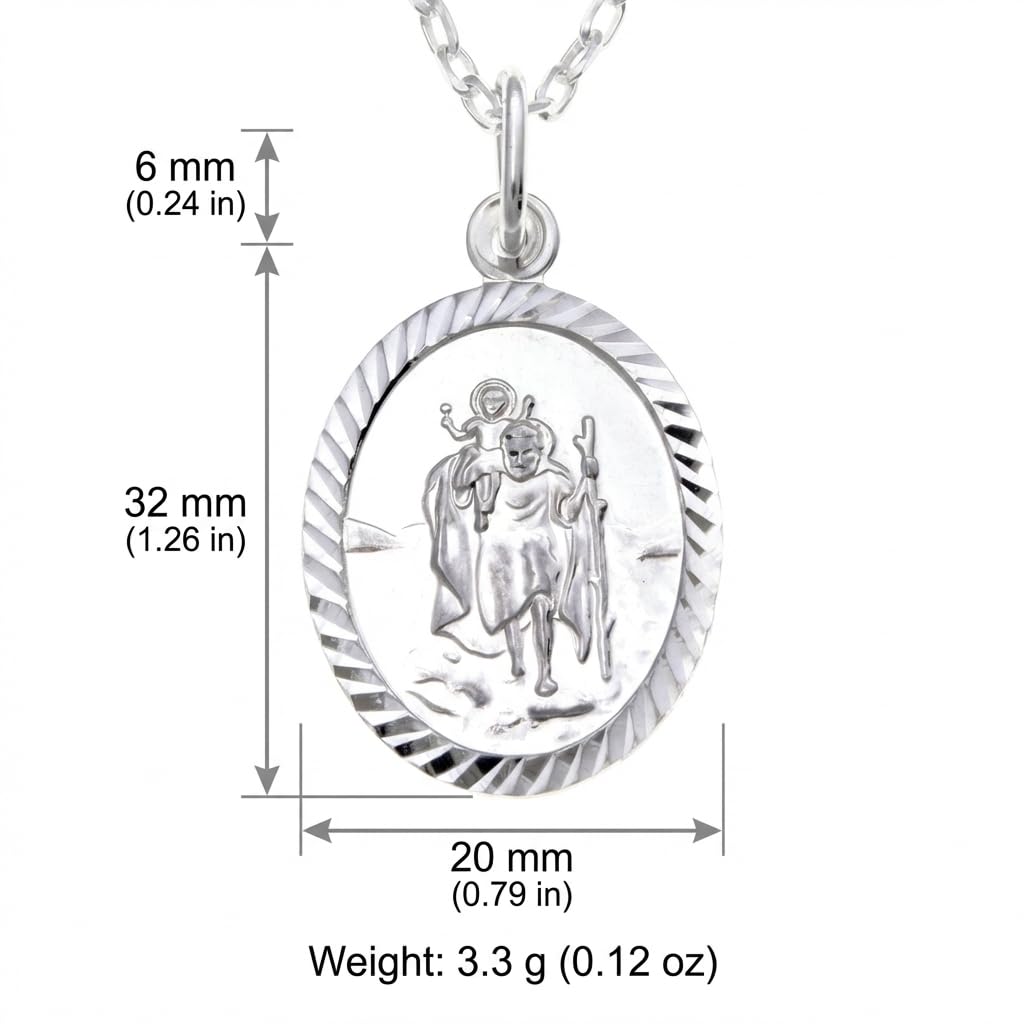 Duży owalny wisiorek ze srebra wysokiej próby z łańcuszkiem 45 cm i pudełkiem na biżuterię