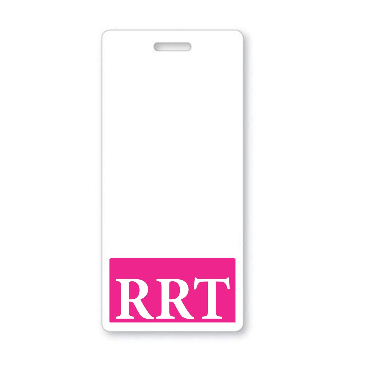 RRT Badge Buddy - Vertical Heavy Duty Badge Buddies for Registered Respiratory Therapists Spill Proof & Tear Resistant - Double Sided - Quick Role Identifier ID Card by Specialist ID (Hot Pink)