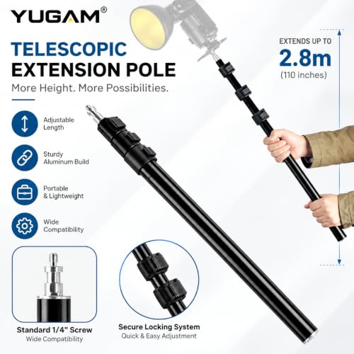 Image of CM-03 84cm Wall & Ceiling Mount Boom Arm, Adjustable Photography Studio Support Stand for LED Video Light, Ring Light, Strobe Flash, Softbox & Mobile Holder