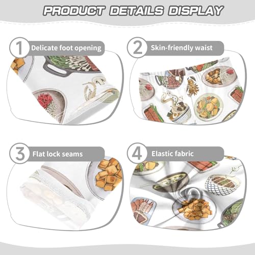 ZZKKO Girls Leggings Food with Dishes Toddler Girls Clothes Leggings for Girls Toddler Girls Leggings 3-4T3