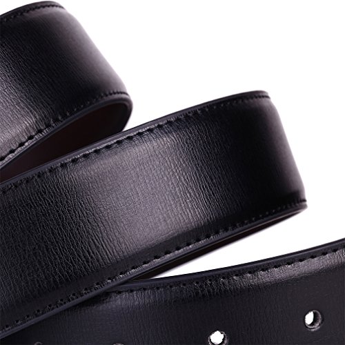 Image of beltox fine Men's Dress Belt Leather Reversible 1.25 inch Wide Rotated Buckle Gift Box