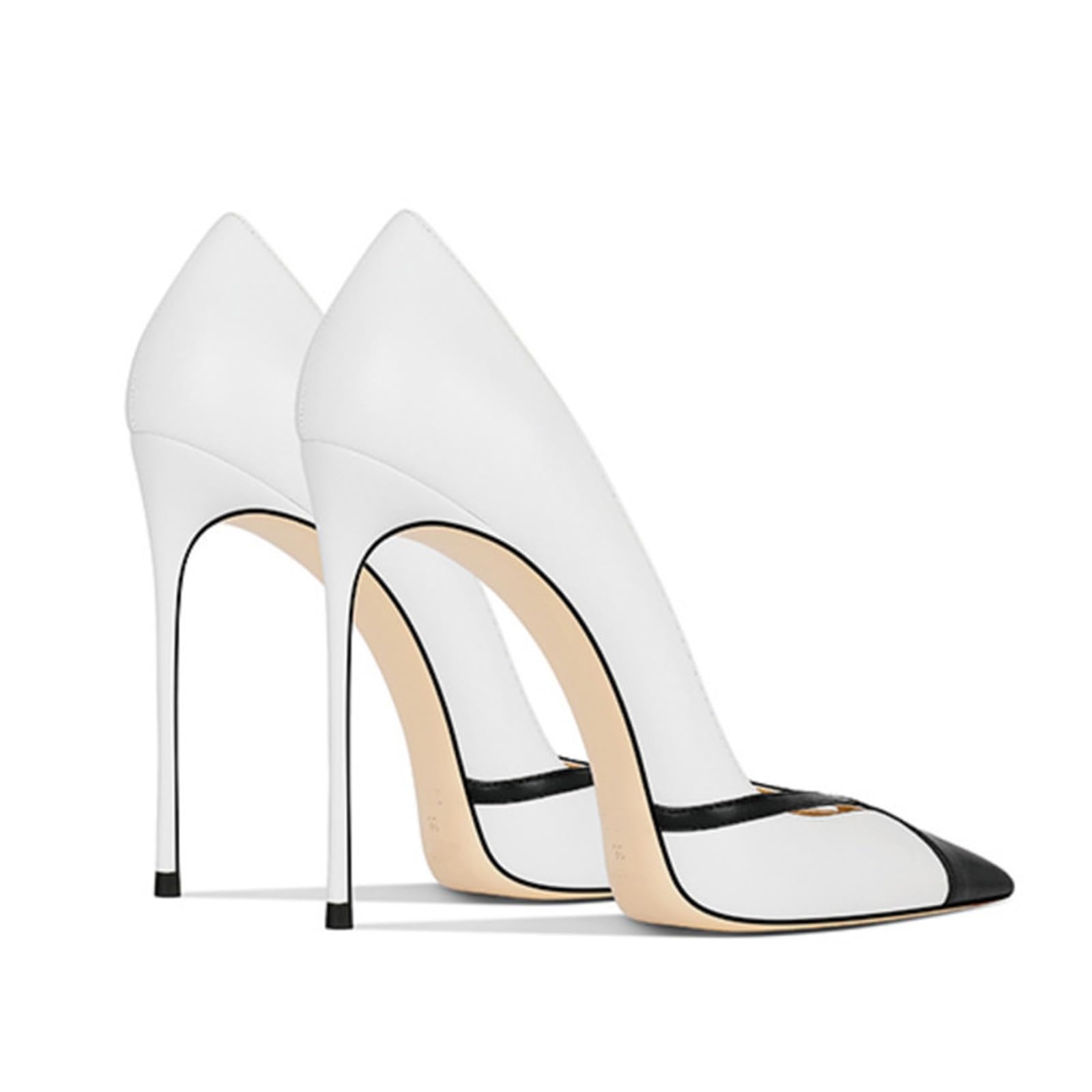 Chaussures à Talons Aiguilles pour Femmes, Escarpins à Bout Pointu, à Enfiler, Talon de 12 cm