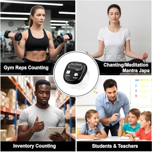 Image of Mantra Jaap Digital Tally Counter with Compass Machine 2pcs Set-1 Multi-Color | Unique Design, Portable Hand Counting, Digital Jap Mala Combo