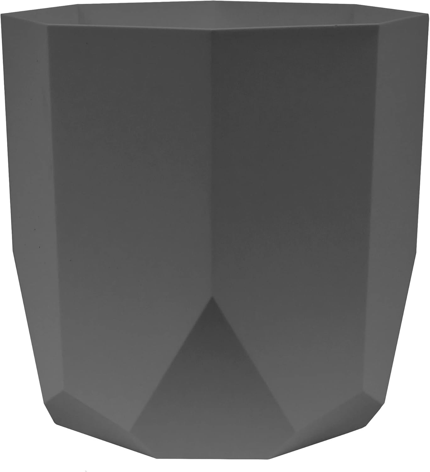 Bloem Tuxton Hexagon Planter: 8" - Charcoal - Modern Unique Geometic Small Planter, Durable Resin, Modern Design, Optional Drainage Holes, for Indoor & Outdoor Use, Gardening, 1.7 Gallon Capacity Charcoal 8"