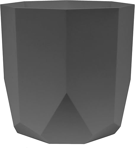 Bloem Maceta hexagonal Tuxton 8 pulgadas color carbón maceta pequeña geométrica moderna y única resina duradera diseño moderno agujeros de drenaje