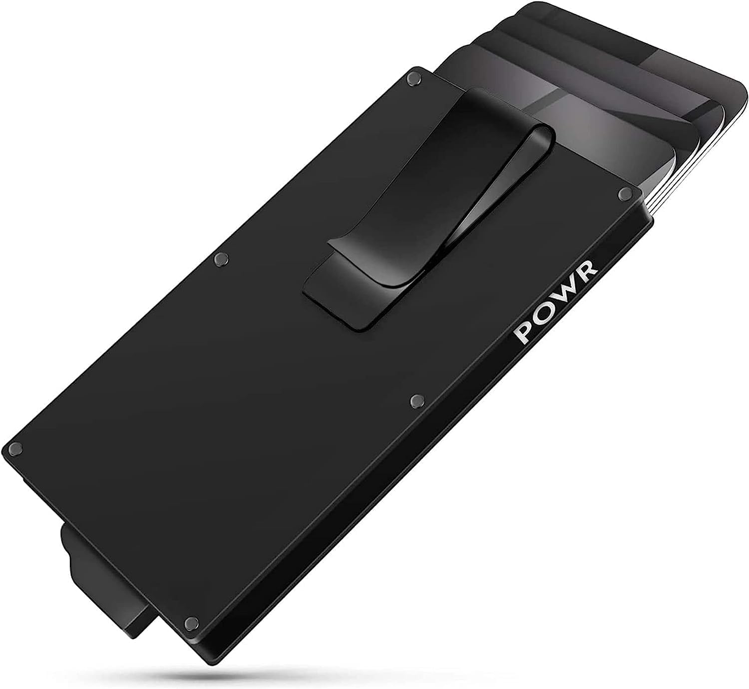 POWRRFID Blocking Card Holder, Stylish Slim Wallet, Contactless Credit Cards Protector (Black Money Clip)