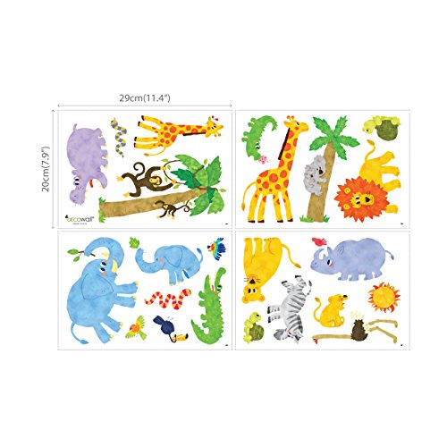 DECOWALL-DS-8013-Jungle-Animals-Kids-Wall-Stickers-Wall-Decals-Peel-and-Stick-Removable-Wall-Stickers-for-Kids-Nursery-Bedroom-Living-Room-Small-dcor