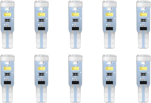 T5 LED Bulb, cciyu 37 74 2721 5-SMD 3014 LED Bulb, Super White 73 70 79 85 Wedge Led Bulb, Signal Light Replacement Dash Dashboard Light Instrument Panel Cluster LED Lamps Glove Box Light Bulb, 10pcs