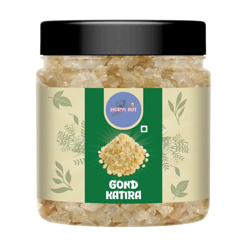 MORVI NUT Pure Natural Gond Katira | Almond Gum Badam Pisin, Tragacanth Gum | High Cooling Properties Herbal Food | Natural Superfood - 250gm