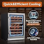 Ca'Lefort Wine Fridge & Cooler - 24 Inch 46 Bottle Wine Cooler Refrigerator, 40-65°F Dual Zone Wine Refrigerator Glass Door, 3 LED Built-in or Freestanding Fridge for Home/Bar/Kitchen (5.65 cu.ft) - Image 4