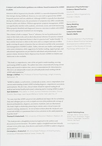 Attention Deficit / Hyperactivity Disorder In Adults, A Volume In The Series Advances In Psychotherapy: Evidence-Based Practice #TOP1