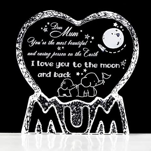 Crystal Engraved Heart Plaque for Mum Cover