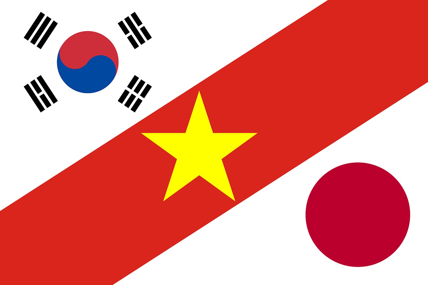 Drapeau Large Ceulemans Cup Korea-Vietnam-Japan supporter Team Asia South billard