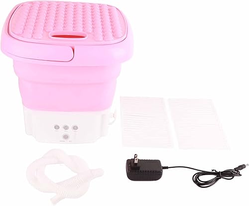 Mini lavadora portátil, deshidratador plegable tipo cubo de lavadora pequeña, 3 modos, limpieza profunda, lavado medio automático, drenaje en seco