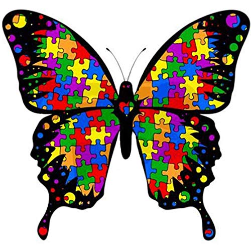 YIOITTIO 5D Diamond Painting Autism Awareness Colorful Butterfly Kits for Adults Kids 16x16inch Full Drill Round Beads Cross Stitch Beads Shiny Rhinestone Art Paint by Number Arts Craft