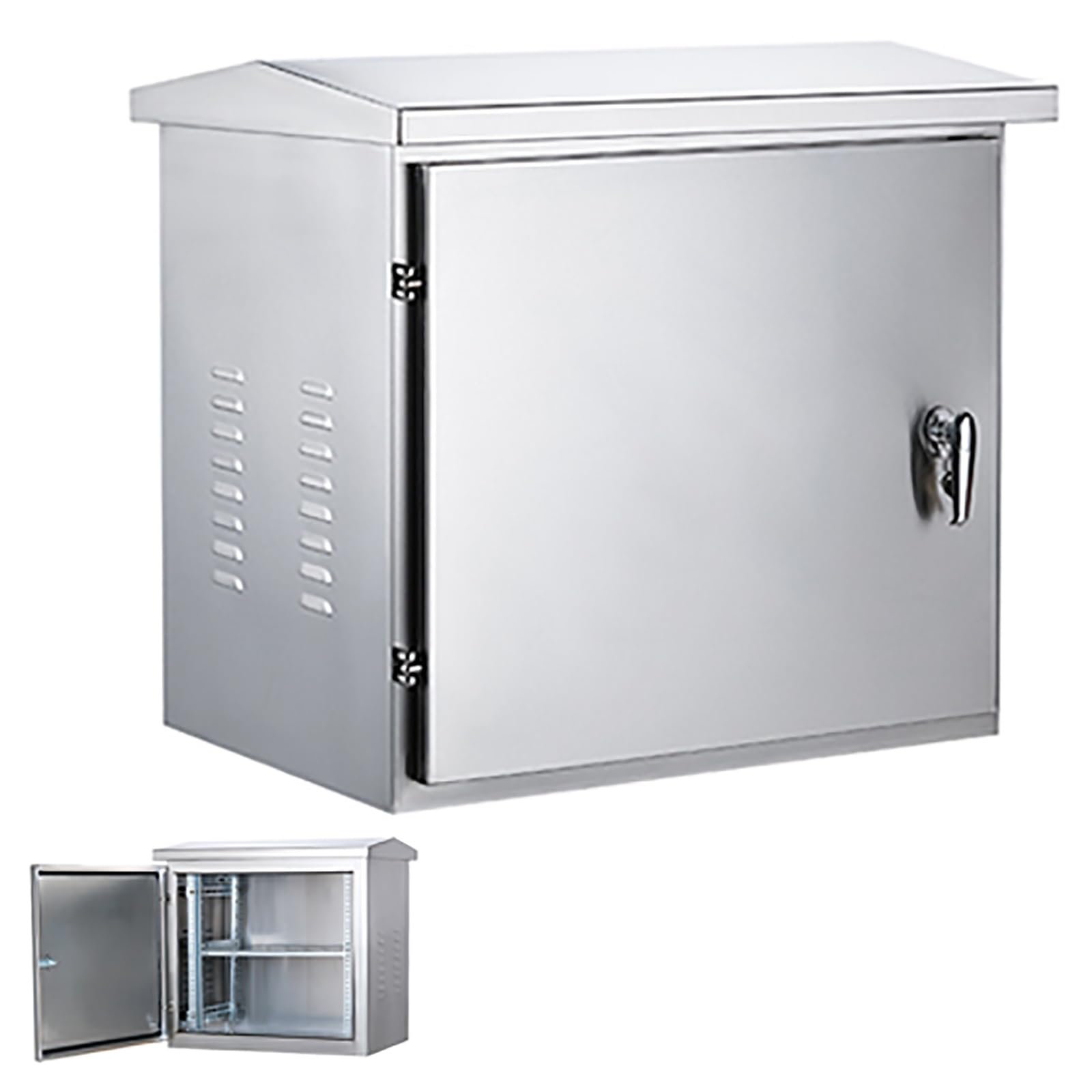 Caja Electrica de Acero Inoxidable, Caja Cuadro Electrico en Pared | Armario Electrico con Cerradura y Divisores Ajustables para Uso en Interiores y Exteriores(50x60x45cm/20x24x18in)