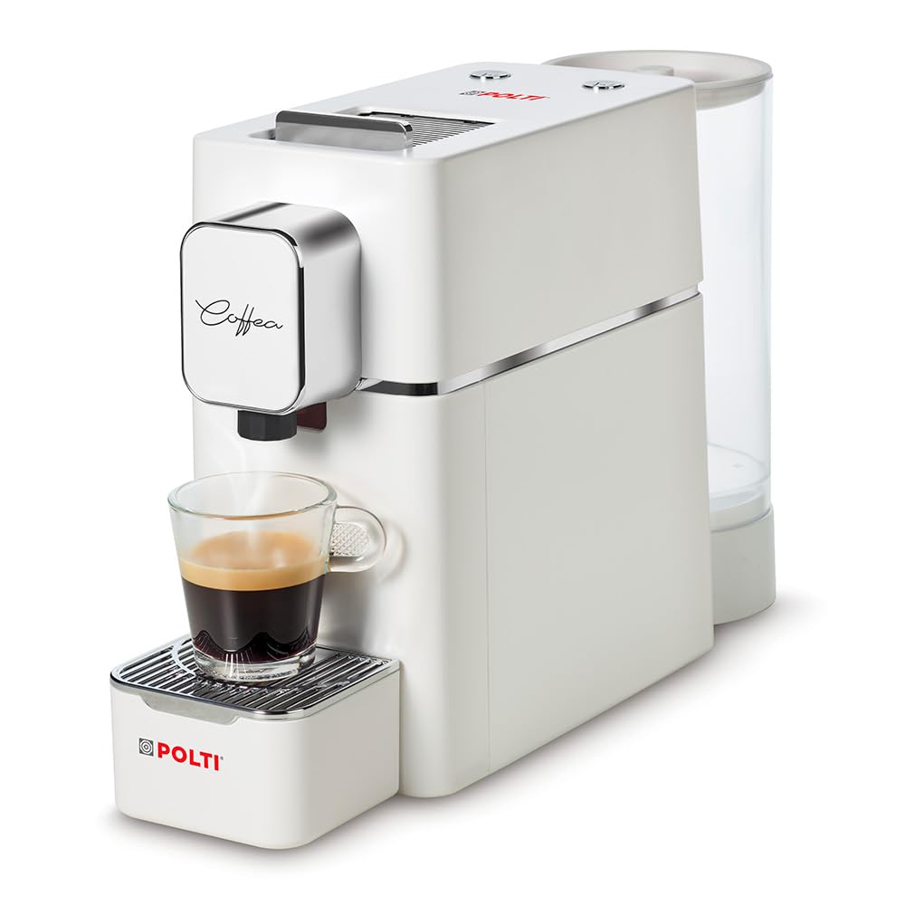 Polti Coffea S15W, Espresso Coffee Machine, Compatible with E.S.E. 44 mm, Tank 0.85L, Pump Pressure 19 Bar, Colour: White