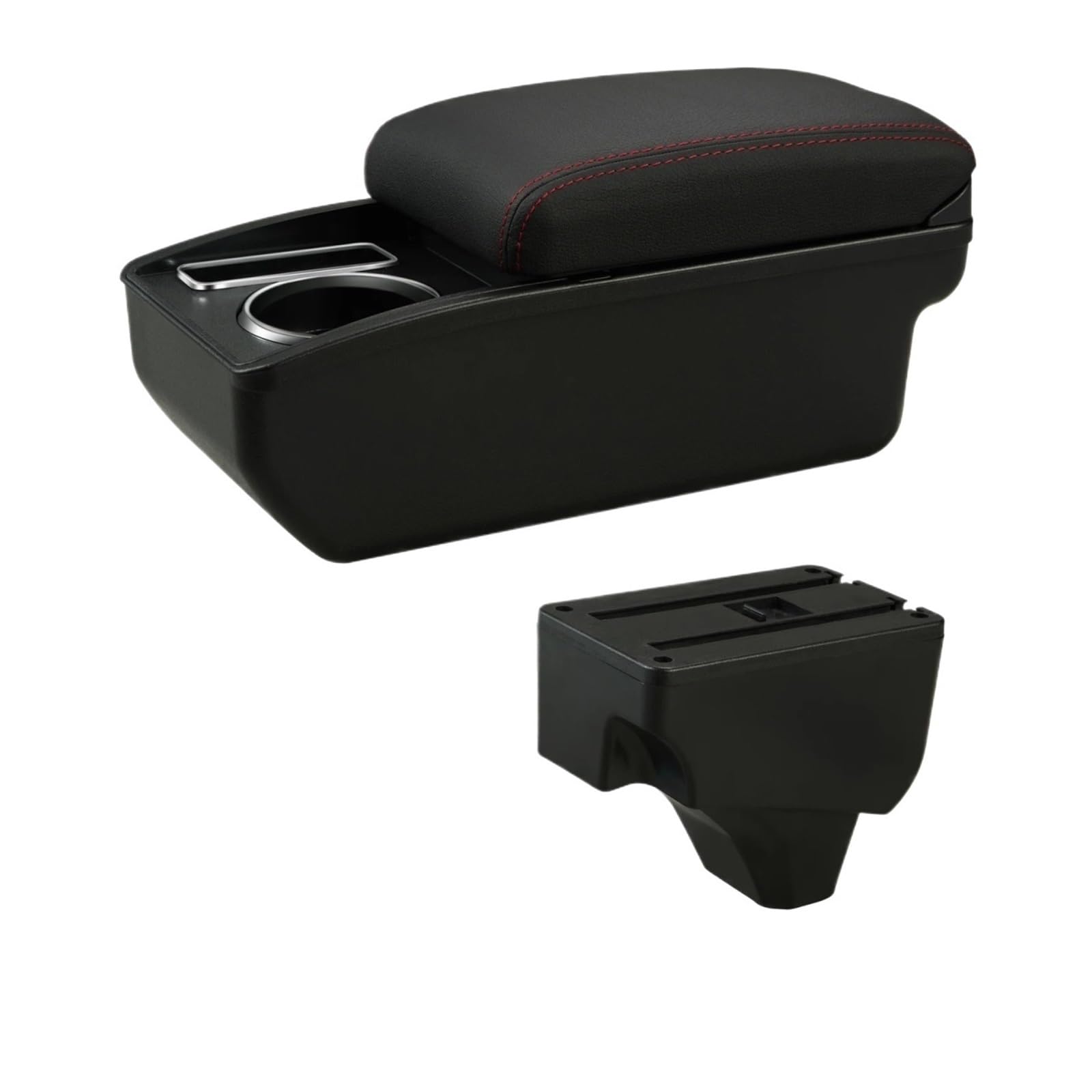 Ggwqoops Car Armrests For Peugeot 208 2008 2019-2024 Car Armrest Storage Box Dedicated Retrofit Parts Interior Accessories Armrest Box(A1 Red Line No USB)
