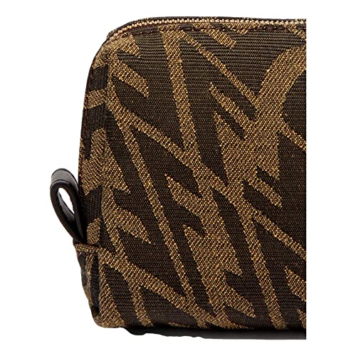 FENDI FF Vertigo Brown Coated Canvas Small Beauty Pouch 8N01794