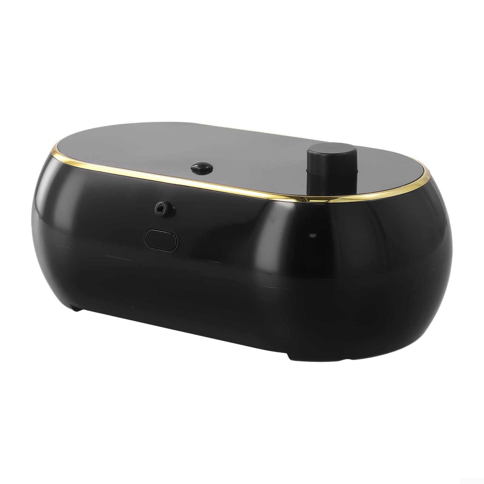Dispensador automático de jabón de 450 ml, soporte de pared sin contacto con pantalla LCD de temperatura de tiempo para cocina y baño (espuma negra)