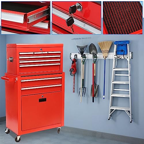 ZORZA Werkstattwagen 9 Fächer, Schubladenschrank Werkstatt, Zentral Abschließbar, Werkzeugwagen Leer, Werkzeugschrank mit Schubladen, Werkzeugschränke für schwere Werkzeuge und Geräte – Bild 6