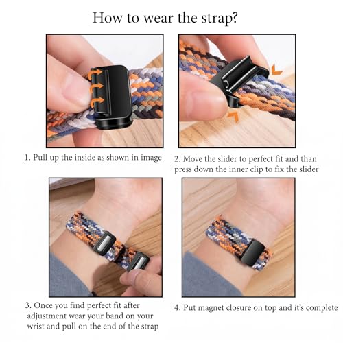 Image of DBLACK ''SKYPIEA'' 18mm Nylon Woven Braided Magnetic Lock Watch Strap / / Compatible for Casio AE-1200WH, AE-1300WH, F-108WH, W-216H & Other Models (Watch not Included)