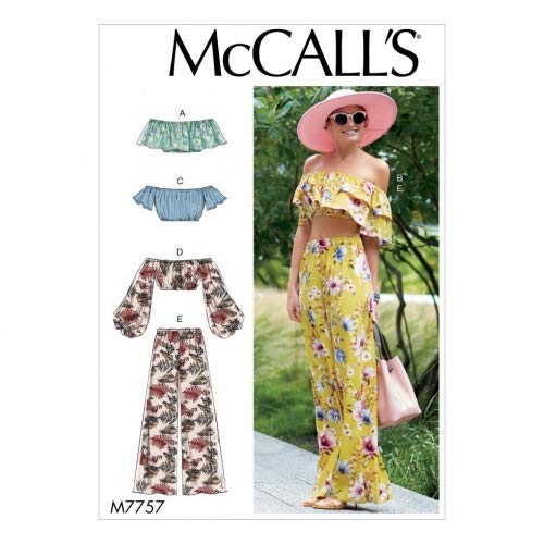 McCalls Sewing Pattern 7757 Tops, Trousers Y (XSM-SML-MED)