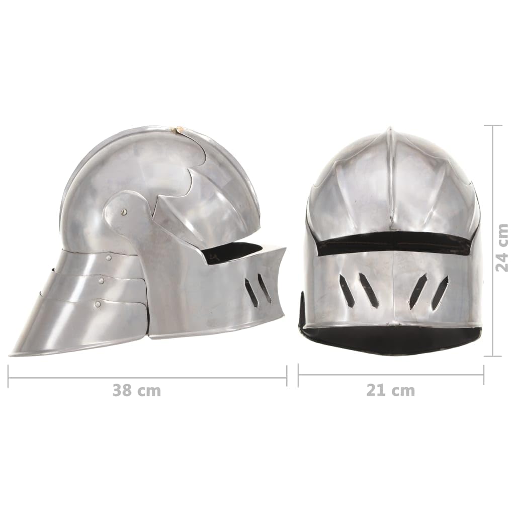 Casque de chevalier médiéval antique pour GN Argenté Acier