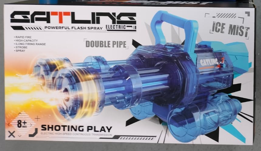Water Gun with Rotating Nozzle and LED Light, Water Backpack and Detachable Tank, Long Range