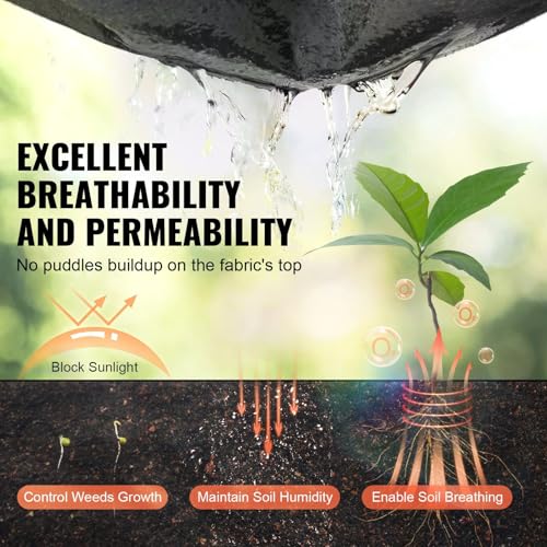 Non-Woven Geotextile Fabric 10x100FT 8OZ Ground Cover Weed Control Fabric