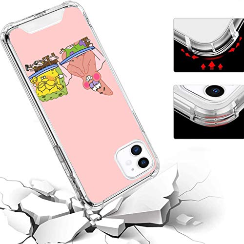 Zymotorized Clear Iphone 11 Case Cartoon Design Soft Tpu Bumper And Anti-Scratch Pc With 4 Corners Shockproof Protection, Phone For 6.1 In (Spongebob-Patrick) #TOP3