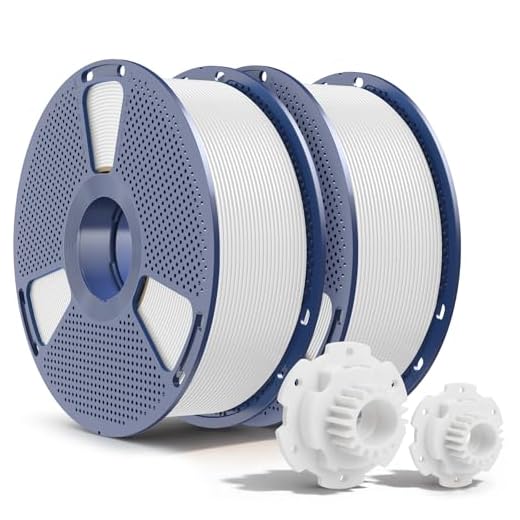 SUNLU PETG Filament 2KG, High Strength PETG 3D Printer Filament 1.75mm, Dimensional Accuracy +/- 0.02mm, 1KG Spool(2.2lbs), 2 Pack, White+White