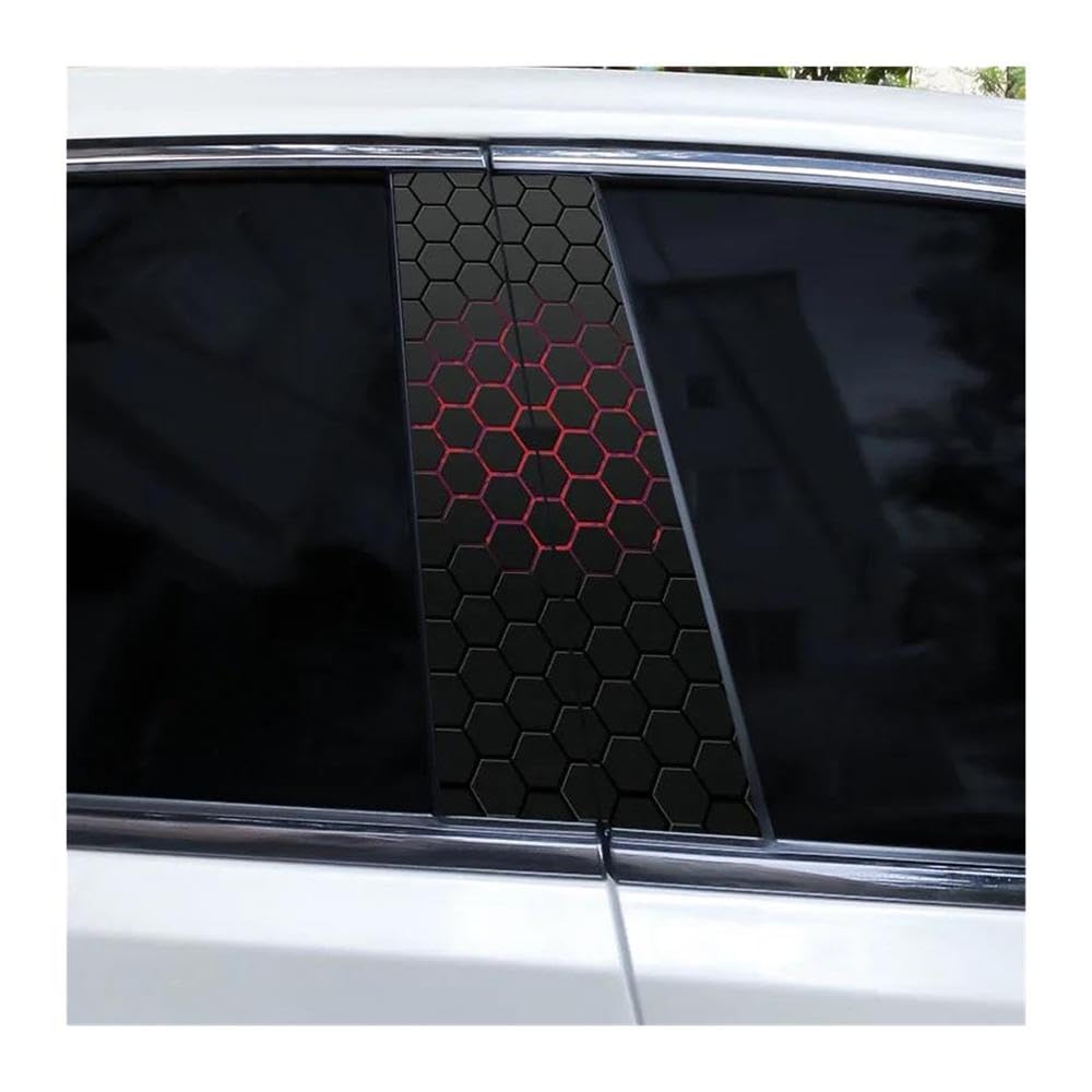 Body Parts 2pcs Car Center Pillar Sticker Honeycomb Universe Auto B-Pillar Waterproof Protective Film(K)