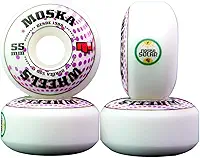 Roda Moska Skate Rock 55mm Branca Dureza 53D