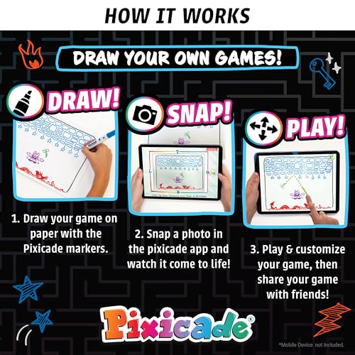 Abacus Brands Pixicade! Turn Drawings Into Playable Video Games! | Doodle & Draw, Snap Play & Share Instant Video Games! | Mobile Video Game Maker and Creation Studio! - Image 4