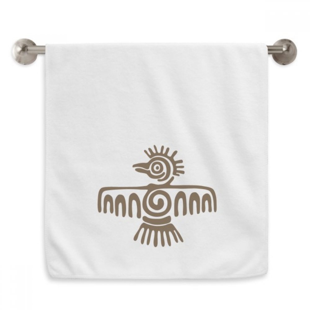 Serviette Mexique Totems Pygargue Blanc 13x29 Pouces en Coton Moelleux