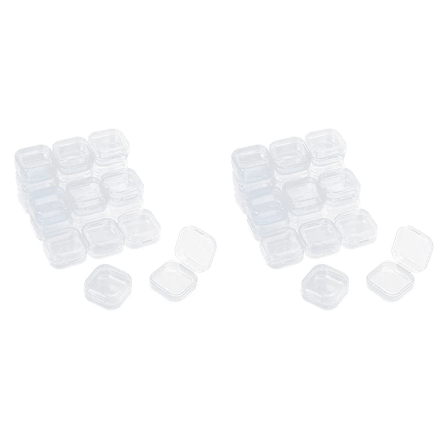 Hndhbfgrt 72 Pieces Rectangle Clear Plastic Containers Transparent Beads Storage Containers Jewelry Storage Box