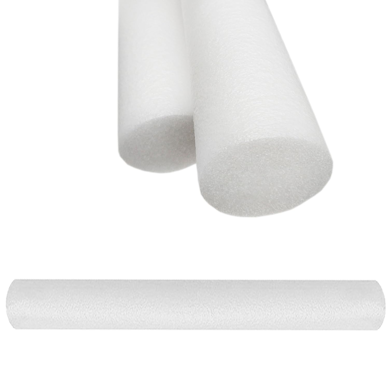 2x White Pool Noodle Swimming Aid Foam Noodles Swim Water Float Stick Log Woogle Water Kids Swim Child Toy Adult Floation Lounger Chair Learner Lession Lilo Flexible Baby Proofing Corner Protection