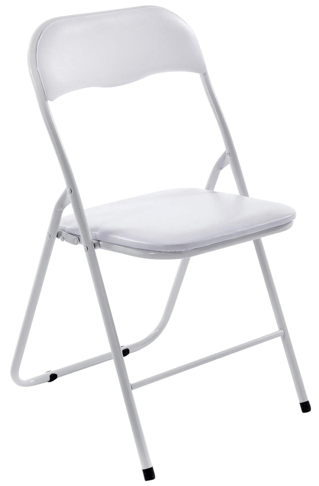 CLP 4 x Chaise De Cuisine Pliable Felix I Chaise Visiteur Pliable avec Pieds en Métal I Chaise Salle De Conférrence Confortable Et Pratique Couleur:Blanc/Blanc