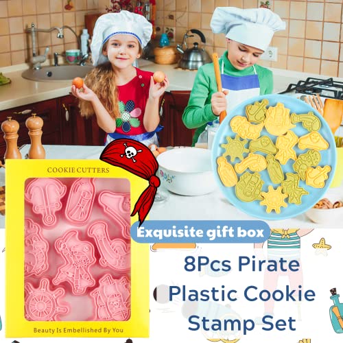 Orapink Set di 8 formine per biscotti pirata per