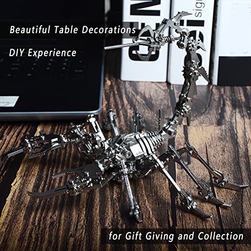 3D Metal Puzzle, 3D Puzzles Metal Puzzle Metal Model Kits Yuezudpo 3D Scorpion Diy 190 Pieces 3D Jigsaw Puzzles Gifts For Christmas For Men Women Diy Desk Ornaments #TOP6