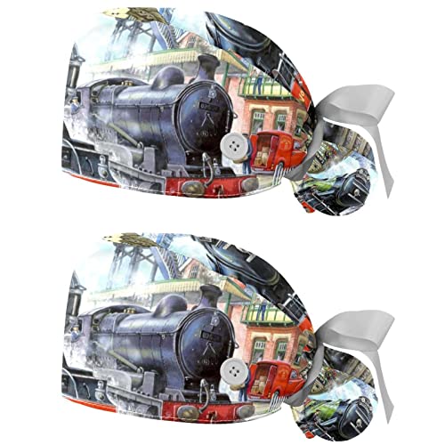 Chapeaux de travail trains à vapeur JDEZ casquettes ultra légères et aérées motif rétro