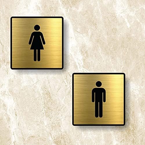 Anistuff Man and woman Signage nano Self-Adhesive Black Golden Sign for ...