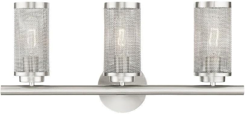 Livex Lighting 3 Light Brushed Nickel Bath Vanity, 14123-91