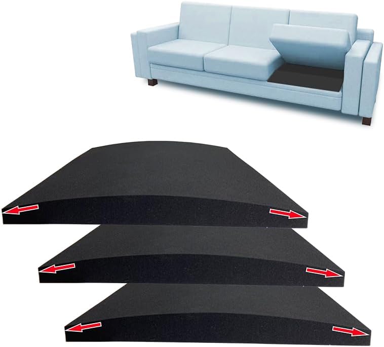 22"x22" Couch Cushion Support for Sagging Seat 40D Sofa Furniture Seat Cushion Sagging Repair Curved High Density Foam Replacement for Sectional Loveseat Chair (3)