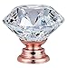 12 Pcs 30MM Crystal Clear Glass Cabinet Dresser Knobs Diamond Shape Drawer Knobs Pull Handles for Home Office Home Cabinet Cupboard by Protocol (Copper)