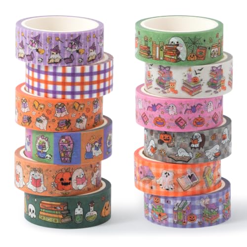 BkeeCten Halloween Ghost Reading Washi Tape for DIY Craft Gift Wrapping