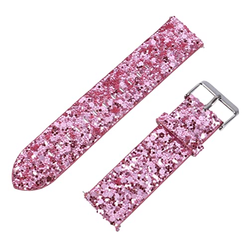 Lurrose 1pc Shiny Watch Band for Watch Skin-friendly Strap Easy Replacement Unique Appearance Shiny Pink Wristband