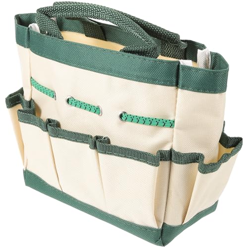 GALPADA Bolsa Verde de Tela Oxford para Herramientas de Jardinería Asa Cómoda y Resistente, Organizador Portátil Multifuncional para Almacenamiento y Transporte