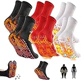 6 paar AFIZ Toermalijn SLI_mming Gezondheidssok, AFIZ Toermalijn Gezondheidssok, VeinesHeal Hyperthermie Sokken, Magnetische Zelfverwarmende Sokken (Color : 6Pcs White, Size : One size)